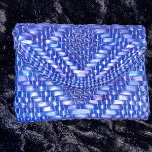 Royal Blue Woven Clutch By Limited Edition